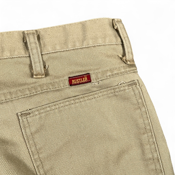 Vintage Rustler Pants Mens 34x31 Brown Regular Fit Workwear USA Made 80s - Picture 8 of 10